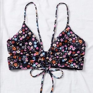 Floral tie back Bikini Top NEW